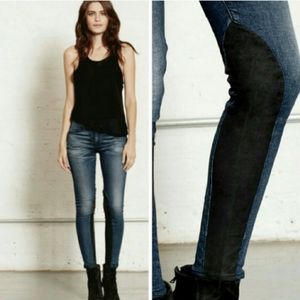 rag & bone Jodhpur Leather-Panel Skinny Jeans in Chester | Size 29